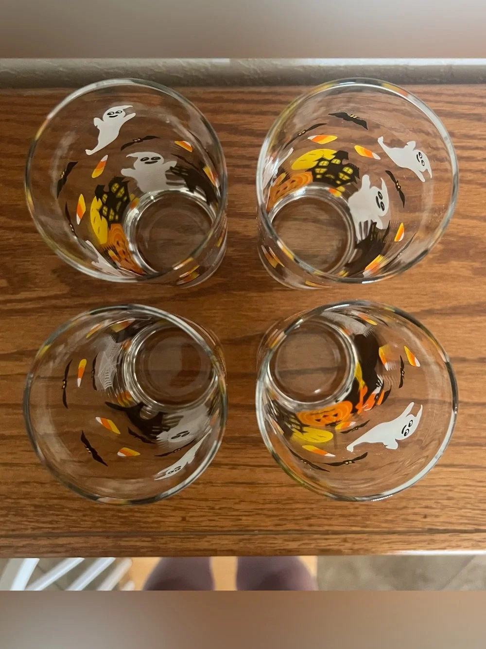 Set of 4 Rare Vintage Culver SpookyTown Halloween Glasses